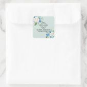 Weiße Rosen Quadratischer Aufkleber (Tasche)
