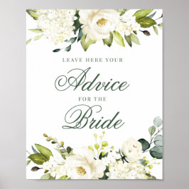 Weiße Rosen-Ratschläge für das Zeichen der Braut Poster