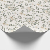 Weiße Rosen, romantisch-blumenreich Geschenkpapier (Ecke)