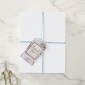 Weiße Rosen Rose Moderne Elegante Hochzeit Geschenkanhänger (Mit Garn)