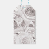 Weiße Rosen Rose Moderne Elegante Hochzeit Geschenkanhänger (Rückseite)