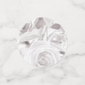 Weiße Rosen Rose Moderne Elegante Hochzeit Konfetti (Klein Vorderseite)