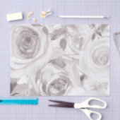 Weiße Rosen Rose Moderne Elegante Hochzeit Seidenpapier (Handwerk)