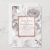 Weiße Rosen Rose Moderne Eleganz Brautparty Einladung (Vorderseite)