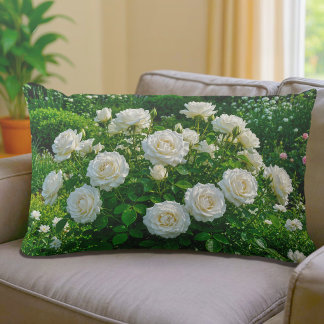 Weiße Rosen Rückenkissen Lendenkissen
