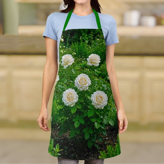 Weiße Rosen Schürze