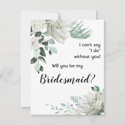 Weiße Rosen sind mein Überbrückungsvorschlag Mitteilungskarte (Vorderseite)