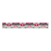 WEIßE ROSEN UND ANEMONENBLUMEN MONOGRAMM RIPSBAND (Vorderseite)