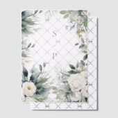 Weiße Rosen und Eukalyptusgrenzen Pergament Einladungen (Versetzt (Einladung))