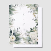 Weiße Rosen und Eukalyptusgrenzen Pergament Einladungen (Versetzt)