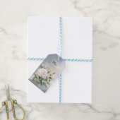 Weiße Rosen und Feder Geschenkanhänger (Mit Garn)