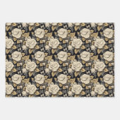 Weiße Rosen und goldene Blätter Blumenmuster (Vorderseite 2)