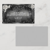 Weiße Rosen und gotische Rahmen Visitenkarte (Vorne/Hinten)