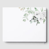 Weiße Rosen und Grüne elegante Hochzeit mit Blumen Gästebuch (Rückseite)