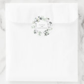 Weiße Rosen und grüne Hochzeit Runder Aufkleber (Tasche)