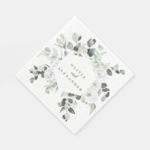Weiße Rosen und grüne Hochzeit Serviette (Ecke)