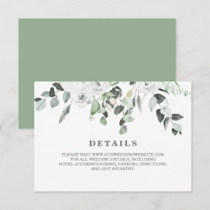 Weiße Rosen und Grünzeug Blumeneinzelheiten zur Ho RSVP Karte