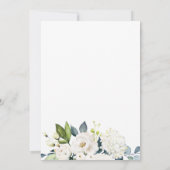 Weiße Rosen und Hydrangeas Elegant 40. Geburtstag Einladung (Rückseite)