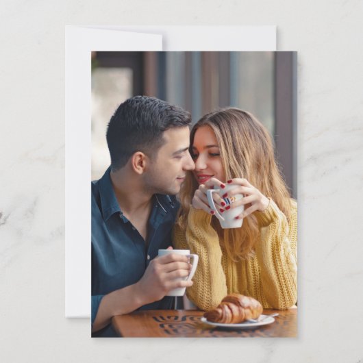 Weiße Rosen und Hydrangeas Save the Date (Rückseite)