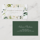 Weiße Rosen und Hydrangeas Visitenkarte (Vorne/Hinten)