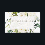 Weiße Rosen und Hydrangeas Visitenkarte<br><div class="desc">Mit dieser weiße, florale Visitenkarte machen Sie den besten ersten Eindruck. Es bietet weiße Rosen in Aquarelltönen und Hydrangeas mit Akzent auf die Vegetation. Personalisieren Sie diese, indem Sie Ihren Namen, Ihr Unternehmen und Ihre Details hinzufügen. Diese florale Visitenkarte eignet sich hervorragend für Stylist, Veranstaltungsplaner, Floristen, Blogger und vieles mehr....</div>