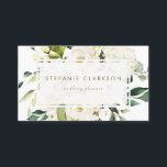 Weiße Rosen und Hydrangeas Visitenkarte<br><div class="desc">Mit dieser weiße, florale Visitenkarte machen Sie den besten ersten Eindruck. Es bietet weiße Rosen in Aquarelltönen und Hydrangeas mit Akzent auf die Vegetation. Personalisieren Sie diese, indem Sie Ihren Namen, Ihr Unternehmen und Ihre Details hinzufügen. Diese florale Visitenkarte eignet sich hervorragend für Stylist, Veranstaltungsplaner, Floristen, Blogger und vieles mehr....</div>