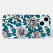 Weiße Rosen und Ladybusen Case-Mate iPhone Hülle (Rückseite (Horizontal))