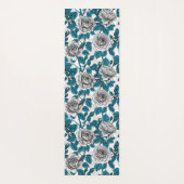 Weiße Rosen und Ladybusen Yogamatte (Rückseite)