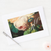 WEISSE ROSEN UND MORGEN GLORY MONOGRAM RECHTECKIGER AUFKLEBER (Umschlag)