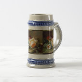 Weiße Rosen und Violetten am Rande des Waldes Bierglas (VorderseiteRechts)