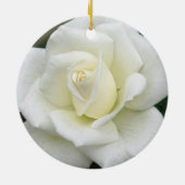 Weiße Rosen-Verzierung Keramikornament (Hinten)