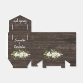 Weiße Rosenblume Dunkelbraunes Holz Rustikale Hoch Geschenkschachtel (Ungefaltet)