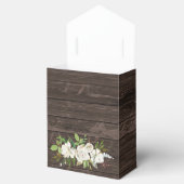 Weiße Rosenblume Dunkelbraunes Holz Rustikale Hoch Geschenkschachtel (Geöffnet)