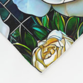 Weiße Rosenblumen Fleecedecke (Ecke)