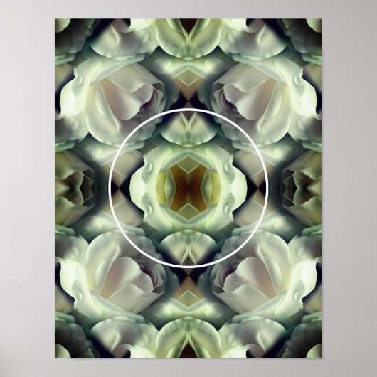 Weiße Rosenblumen schaffen Ihr eigenes Foto Poster (Vorne)