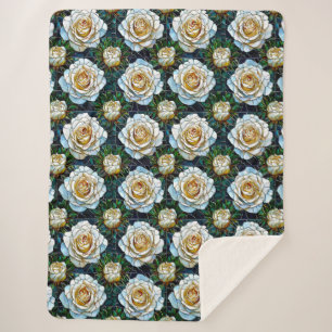 Weiße Rosenblumen Sherpadecke
