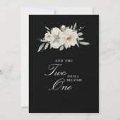 Weiße Rosenblüte auf Christlicher Schwarzer Bibelh Einladung (Rückseite)