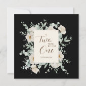 Weiße Rosenblüte auf der Christlichen Schwarzen Ho Save The Date (Rückseite)