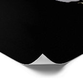 Weiße Rosenblüte auf schwarzem Hintergrund Poster (Ecke)