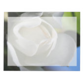 Weiße Rosenblüte. Blumenfotografie. Notizblock (Vorderseite)