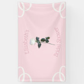 Weiße Rosenblüten-Rosa-Brautparty Banner (Vertikal)