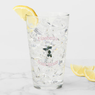 Weiße Rosenblüten-Rosa-Brautparty Glas
