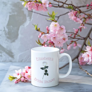 Weiße Rosenblüten-Rosa-Brautparty Kaffeetasse