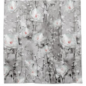 Weiße Rosenblütenmuster Duschvorhang (Vorderseite)