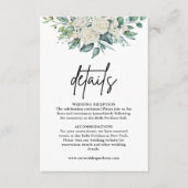 Weiße Rosengrün Blumenzwiebeldetails Begleitkarte (Vorderseite)