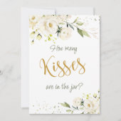 Weiße Rosengrün schätzt wie viele Küsse in Jar Einladung (Vorderseite)