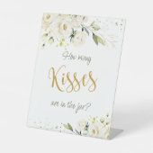 Weiße Rosengrün schätzt wie viele Küsse in Jar Sockelschild (Vorderseite)