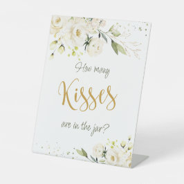 Weiße Rosengrün schätzt wie viele Küsse in Jar Sockelschild