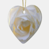 weiße Rosenherzverzierung Keramik Ornament (Links)
