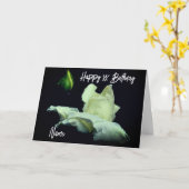 Weiße Rosenknospe-Blumen Personalisiert Geburtstag Karte (Gelbe Blume)